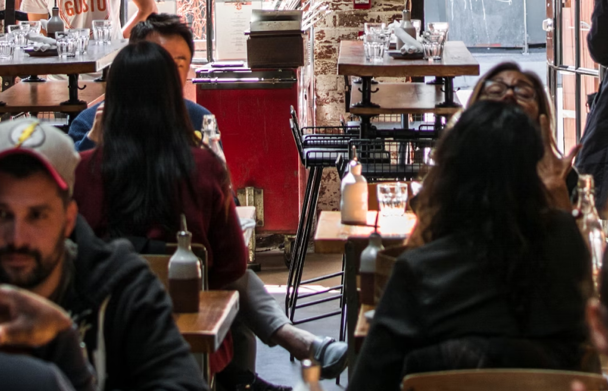 People sitting in a cafe